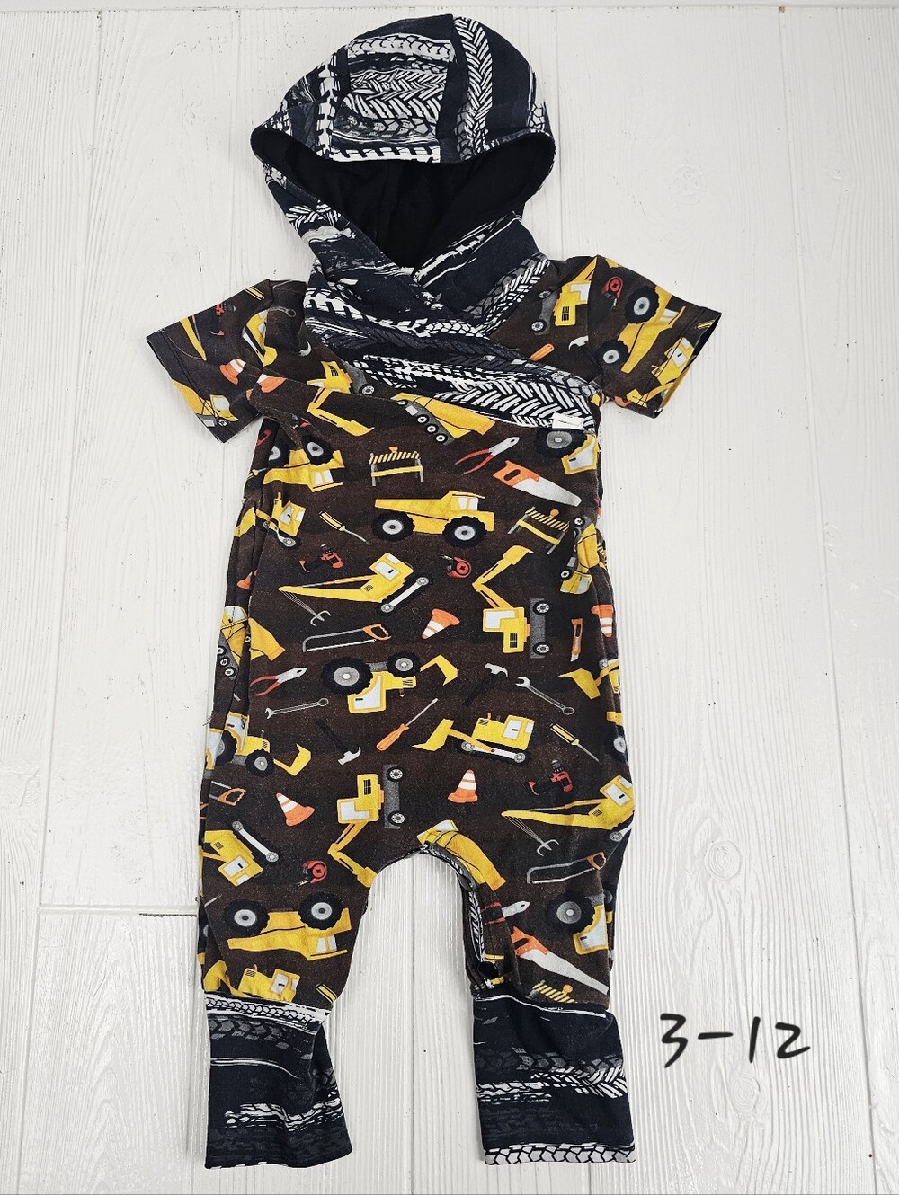 Snappy Greens Baby Boys Construction Romper